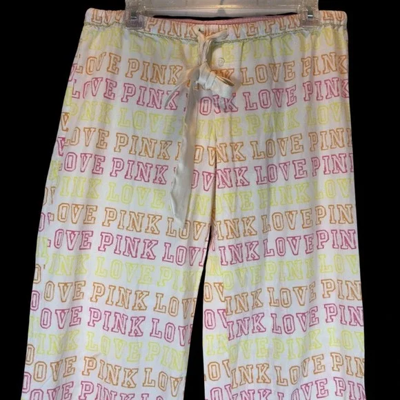 Victorias Secret PINK Loungewear Women's Small Ruffle Hem Cotton Pajama Pants - Picture 2 of 10